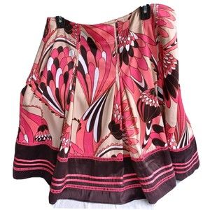 Vintage Womens Skirt Floral Pinks Browns Biege  Worthingtons Underskirt Size 12